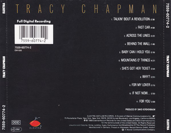 Tracy Chapman : Tracy Chapman (CD, Album, RE)