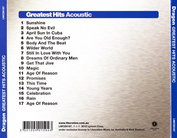 Dragon (5) : Greatest Hits Acoustic (CD, Album, RE)