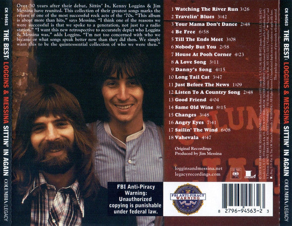 Loggins And Messina : The Best: Loggins & Messina Sittin' In Again (CD, Comp, RE)