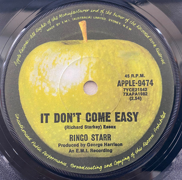 Ringo Starr : It Don't Come Easy (7", Single)
