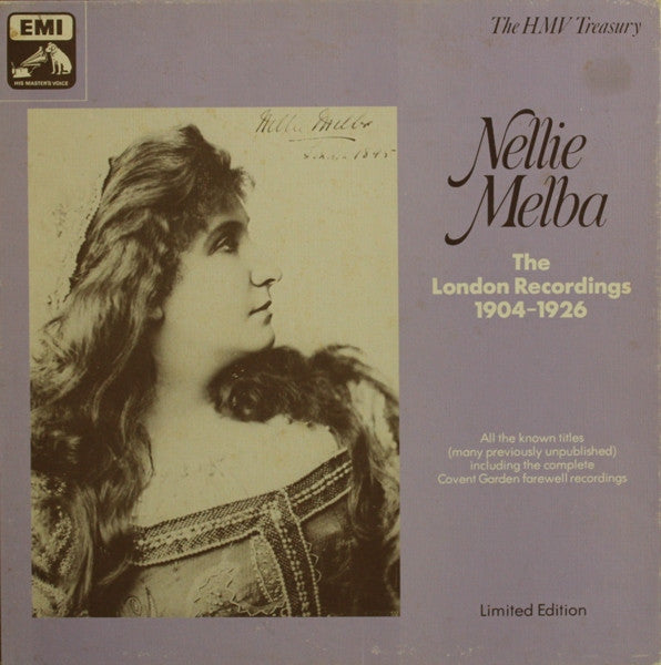 Nellie Melba : The London Recordings 1904-1926 (5xLP, Comp, Mono, Ltd + Box)