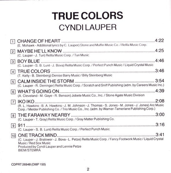 Cyndi Lauper : True Colors (CD, Album)
