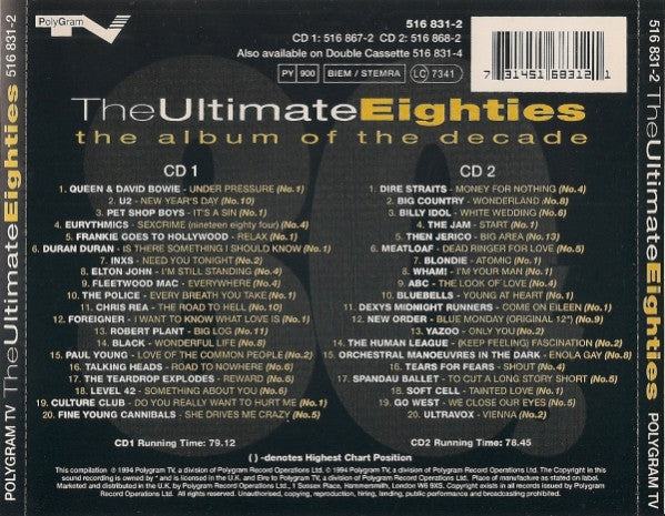 Various : The Ultimate Eighties (The Album Of The Decade) (2xCD, Comp)