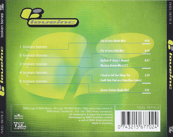 Loveinc* : Broken Bones (CD, Single)