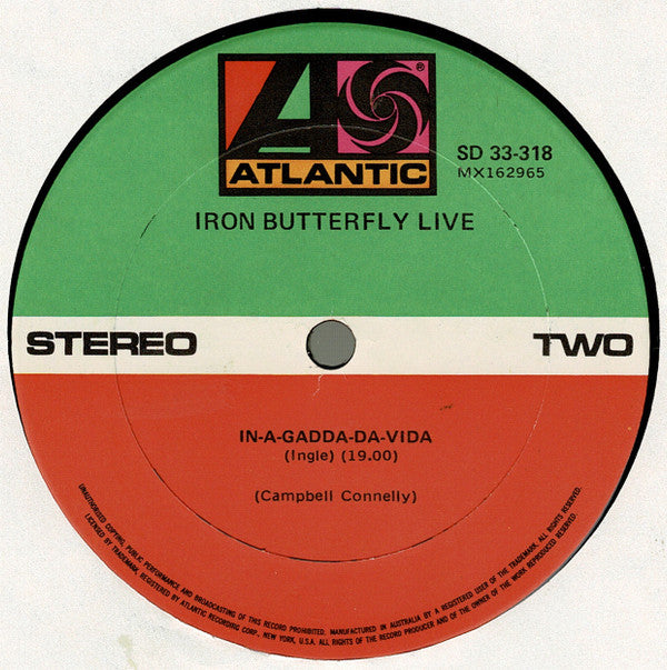 Iron Butterfly : Live (LP, Album, RE)