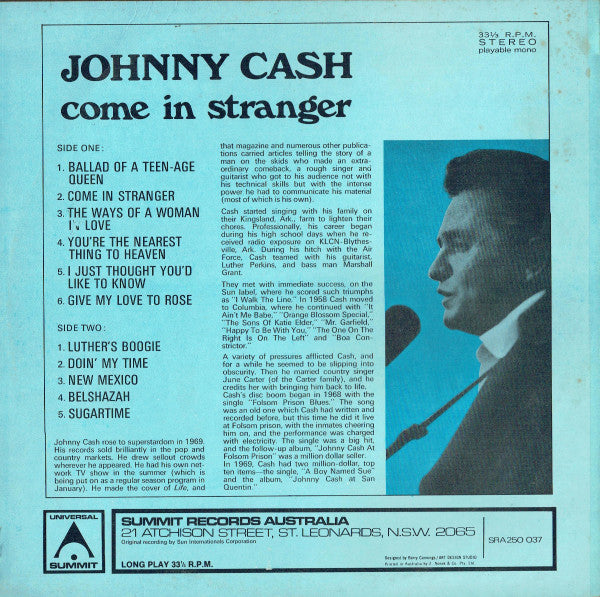Johnny Cash : Come In Stranger (LP, Comp)