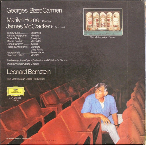 Georges Bizet / Marilyn Horne / James McCracken / Leonard Bernstein / The Metropolitan Opera Orchestra* And Children's Chorus*, The Manhattan Opera Chorus* : Carmen (3xLP + Box)