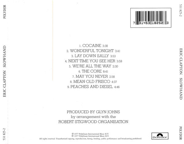 Eric Clapton : Slowhand (CD, Album, RE, RM, Dis)