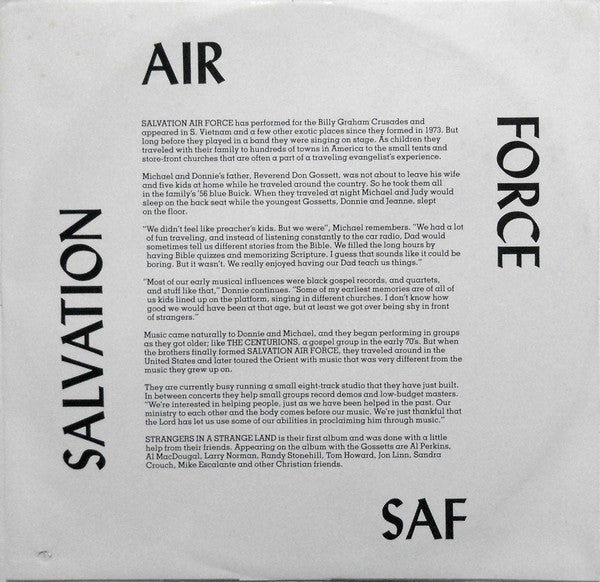 Salvation Air Force : Strangers In A Strange Land (LP, Album)