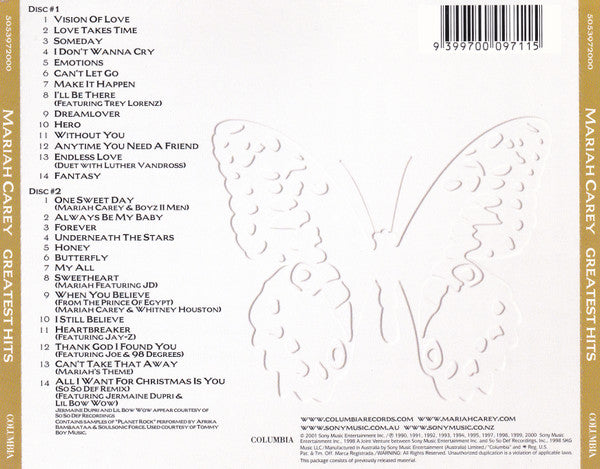 Mariah Carey : Greatest Hits (2xCD, Comp)