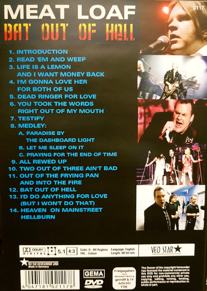 Meat Loaf : Bat Out Of Hell (DVD-V, Unofficial, PAL)