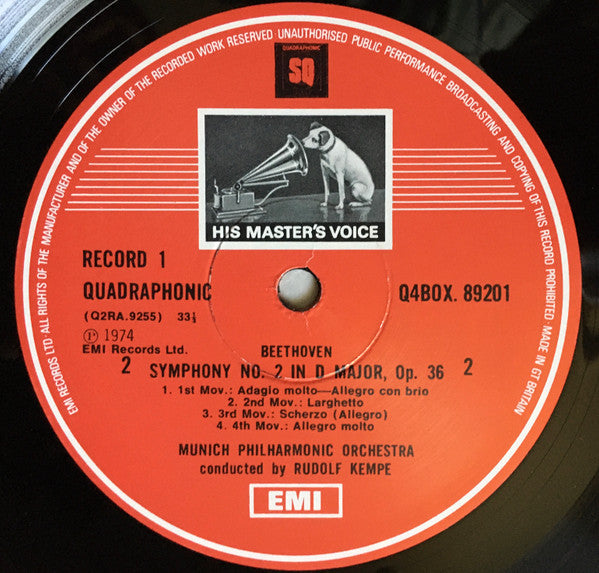 Beethoven*, Munich Philharmonic*, Rudolf Kempe : Beethoven The Nine Symphonies (8xLP, Quad + Box)