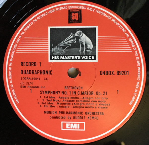 Beethoven*, Munich Philharmonic*, Rudolf Kempe : Beethoven The Nine Symphonies (8xLP, Quad + Box)