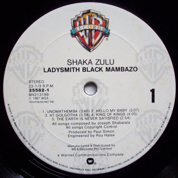 Ladysmith Black Mambazo : Shaka Zulu (LP, Album)