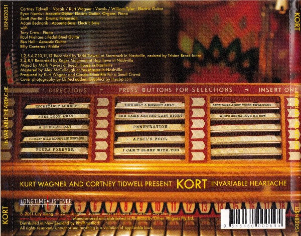 Kurt Wagner & Cortney Tidwell Present Kort / Various : Invariable Heartache / The Originals - The Songs That Inspired Kurt Wagner & Cortney Tidwell Present KORT: Invariable Heartache (CD, Album + CD, Comp, Ltd, Promo)