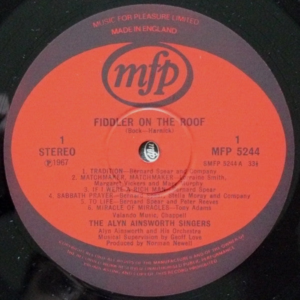 Bernard Spear With Alyn Ainsworth And His Orchestra* : Fiddler On The Roof (LP, RE)