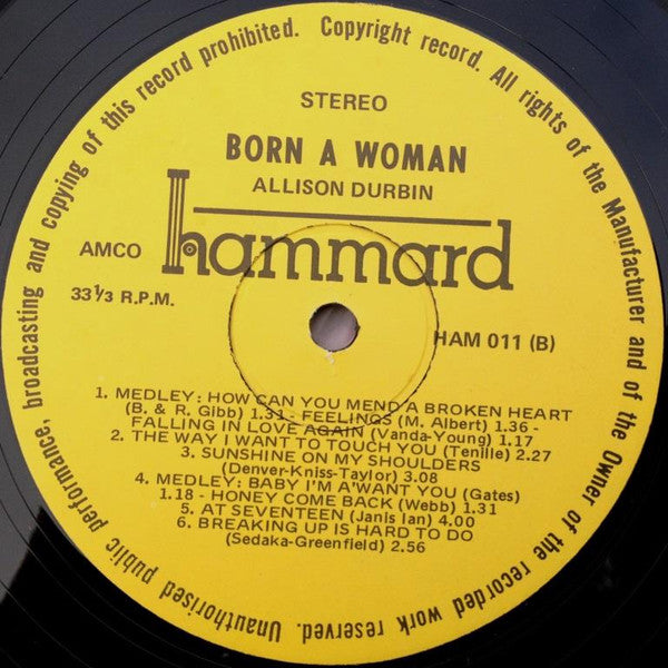 Allison Durbin : Born A Woman (LP, Album)