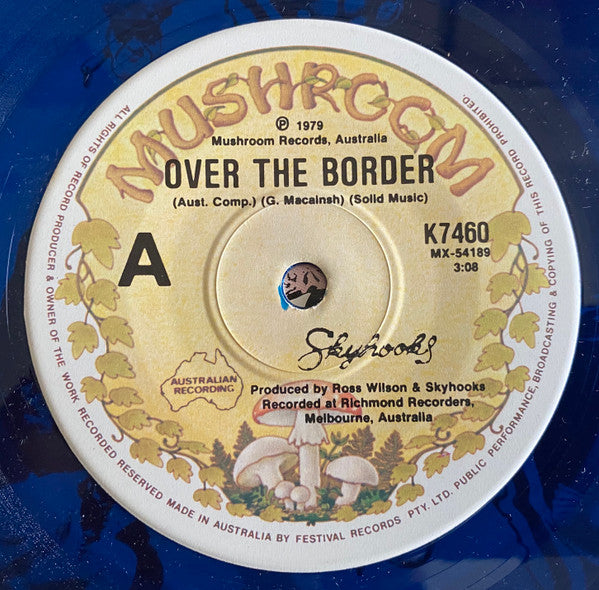 Skyhooks : Over The Border (7", Single, Ltd, Blu)