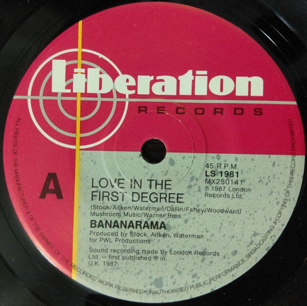Bananarama : Love In The First Degree (7", Single)