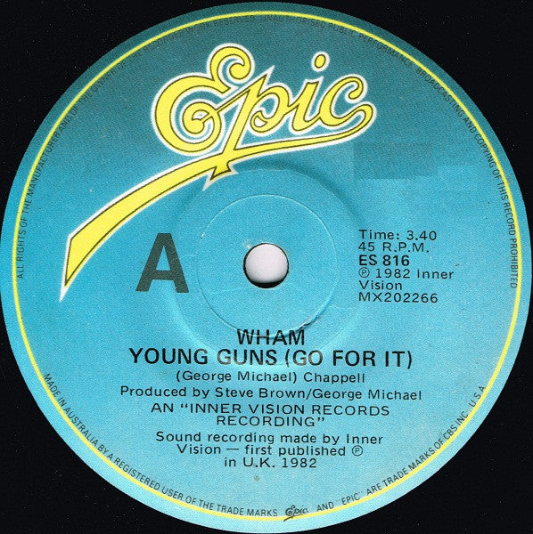 Wham! : Young Guns (Go For It) (7", Single)