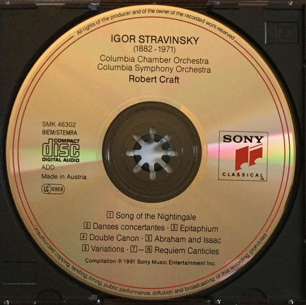 Igor Stravinsky : Edition: Chant Du Rossignol · Danses Concertantes · Abraham And Isaac · Requiem Canticles Etc. - Vol. XII (CD, Comp)