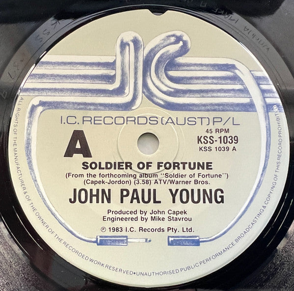 John Paul Young : Soldier Of Fortune (7", Single)