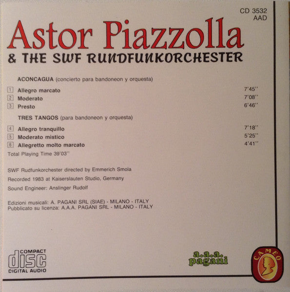 Astor Piazzolla & The SWF Rundfunkorchester* : Astor Piazzolla & The SWF Rundfunkorchester (CD, Album)