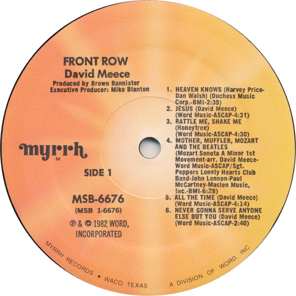 David Meece : Front Row (LP, Album)
