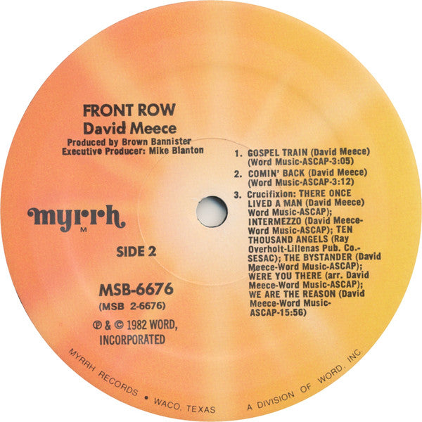 David Meece : Front Row (LP, Album)
