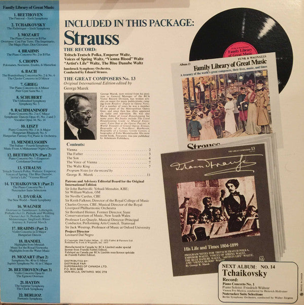 Johann Strauss Jr. : Tritsch-Tratsch Polka, Emperor Waltz, Voices Of Spring Waltz, "Vienna Blood" Waltz, "Artist's Life" Waltz, The Blue Danube Waltz (LP, Comp)