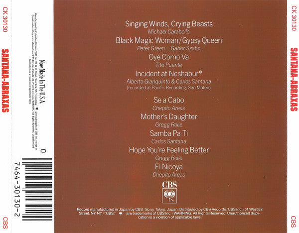 Santana : Abraxas (CD, Album, RE)