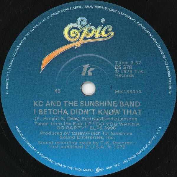 KC & The Sunshine Band : Please Don't Go (7", Single)