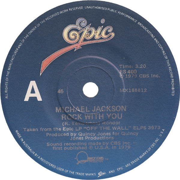 Michael Jackson : Rock With You (7", Single)