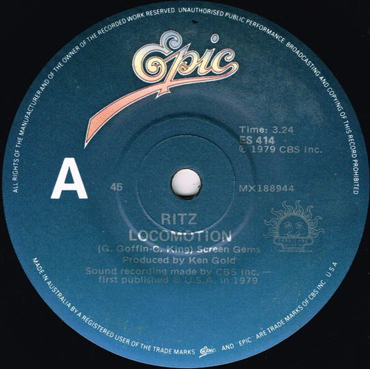 Ritz : Locomotion (7", Single, Dar)