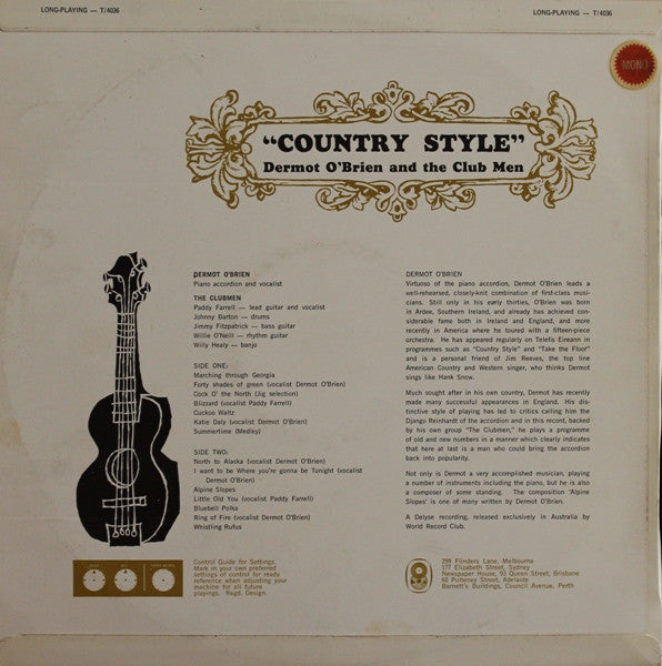 Dermot O'Brien And His Clubmen : Country Style (LP, Album, Mono, Club)