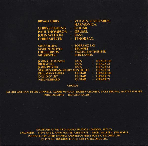 Bryan Ferry : Let's Stick Together (CD, Album, RE)