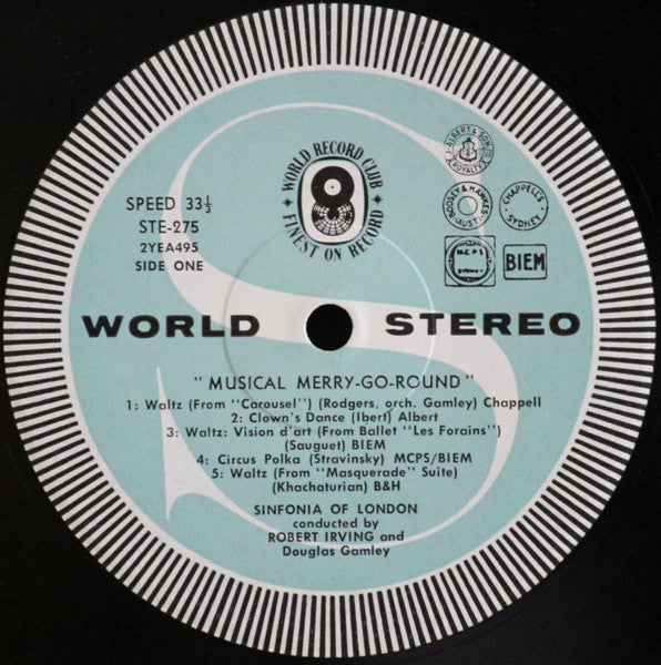 Sinfonia Of London Conducted By Robert Irving (2) And Douglas Gamley : Musical Merry-Go-Round - A Fairground Fantasia (LP, Album, Club)