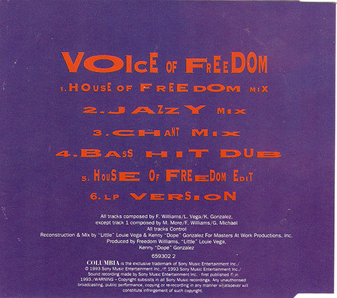 Freedom Williams : Voice Of Freedom (CD, Maxi)