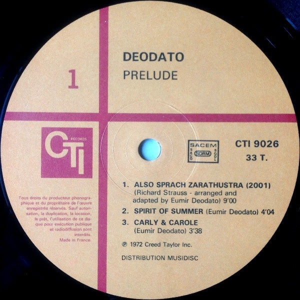 Eumir Deodato : Prelude (LP, Album, RE)