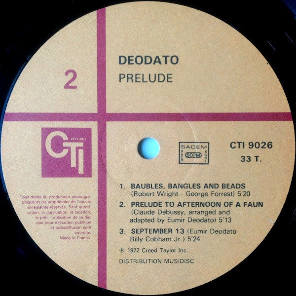 Eumir Deodato : Prelude (LP, Album, RE)