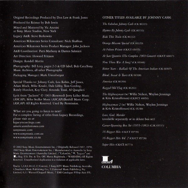 Johnny Cash & June Carter : Carryin' On With Johnny Cash & June Carter (CD, Album)