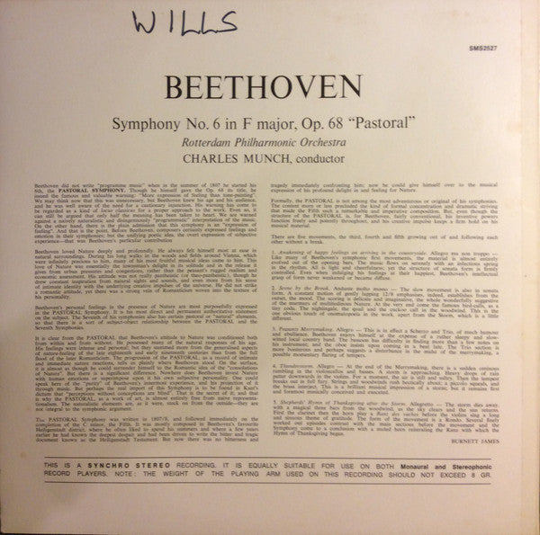 Rotterdams Philharmonisch Orkest Conduced By Charles Munch : Beethoven - Symphony N°. 6 In F Major, Op. 68 "Pastorale" (LP, Album)