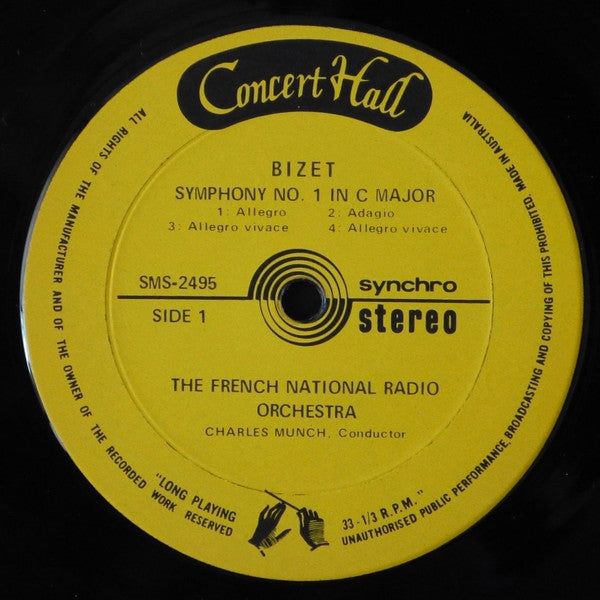Charles Munch, Georges Bizet, Orchestre National De France : Symphony In C (LP, Album)