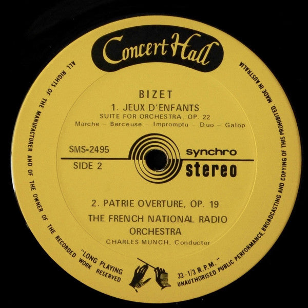 Charles Munch, Georges Bizet, Orchestre National De France : Symphony In C (LP, Album)