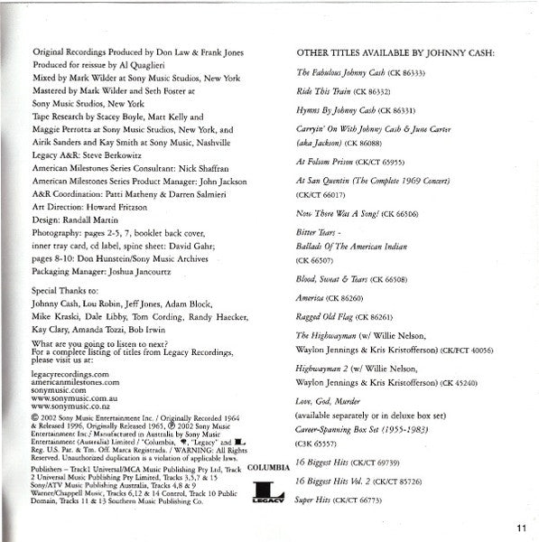Johnny Cash : Orange Blossom Special (CD, Album, RE)