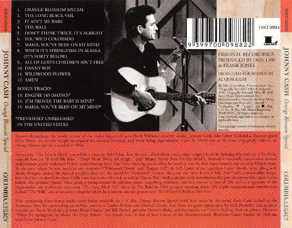 Johnny Cash : Orange Blossom Special (CD, Album, RE)