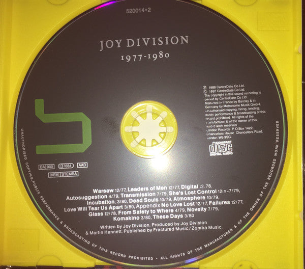 Joy Division : Substance (CD, Comp, RE, PDO)