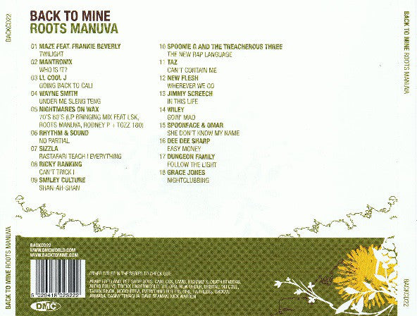 Roots Manuva : Back To Mine (CD, Mixed)