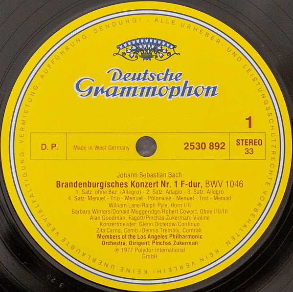 J.S. Bach* - Members Of The Los Angeles Philharmonic, Pinchas Zukerman : 6 Brandenburghische Konzerte (2xLP)