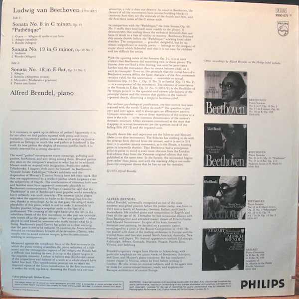 Beethoven*, Alfred Brendel : Sonatas Op.13, Op. 49 No. 1, Op. 31 No. 3 (LP)
